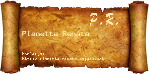 Planetta Renáta névjegykártya